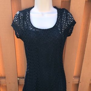 Blue Crochet Skater Dress